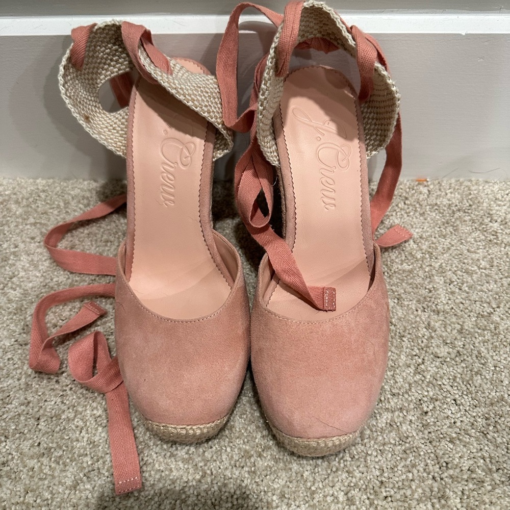 J. Crew Women's Blush Espadrille Wedges